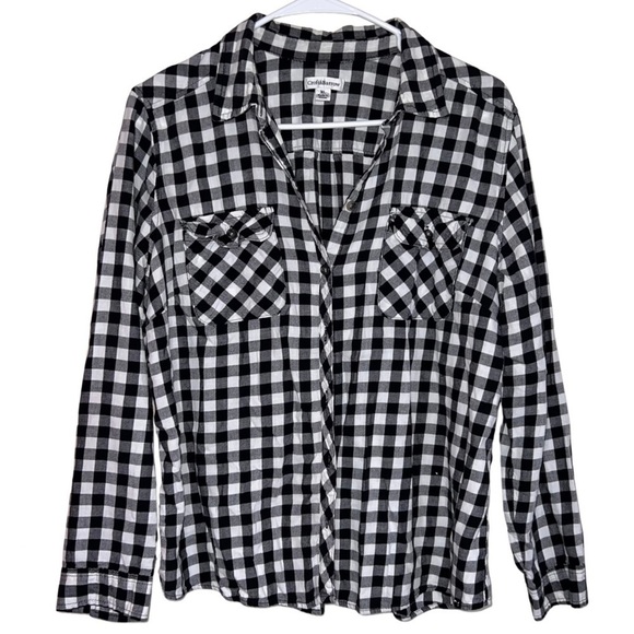 Croft & Barrow Women’s Buffalo Checked Button Down Shirt Size xl - Picture 1 of 7